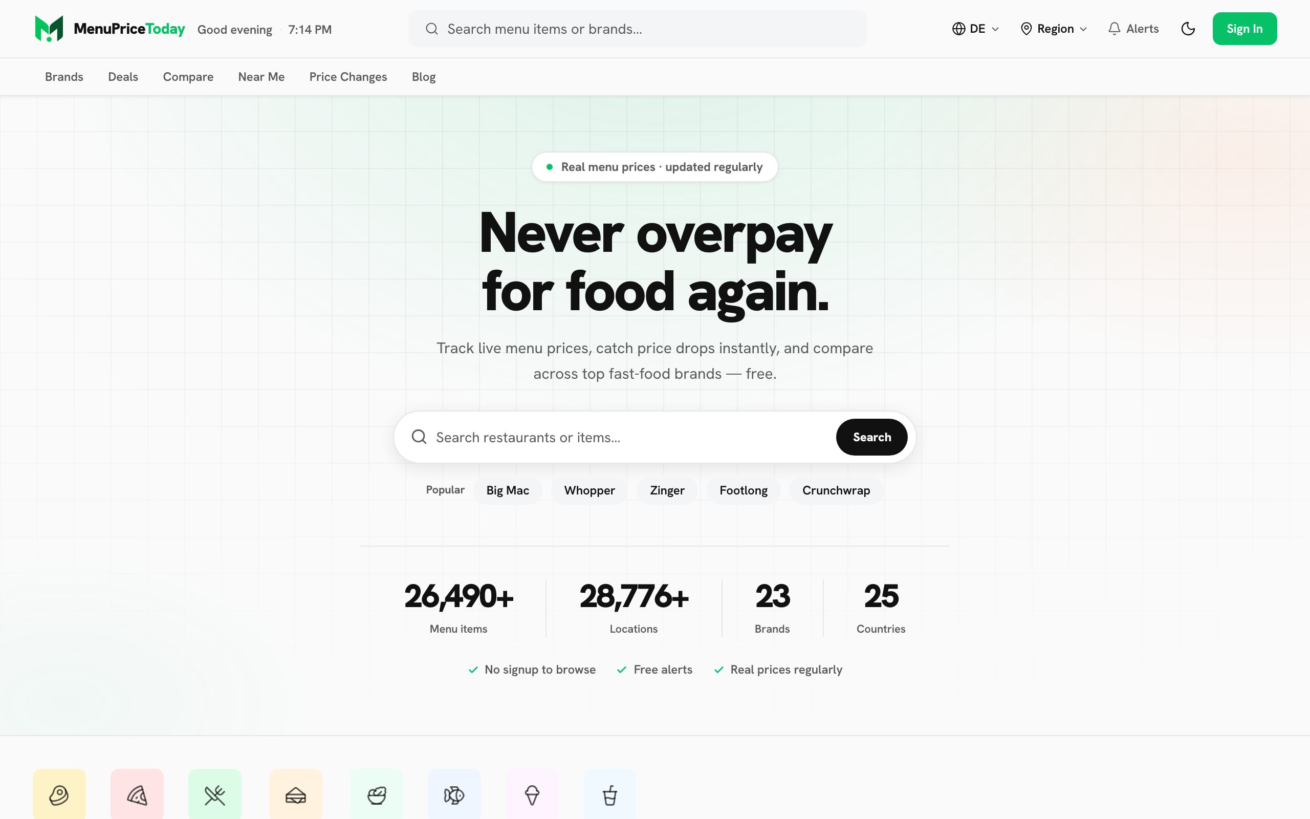 MenuPriceToday — Live Fast-Food Price Tracking Across 16 Countries